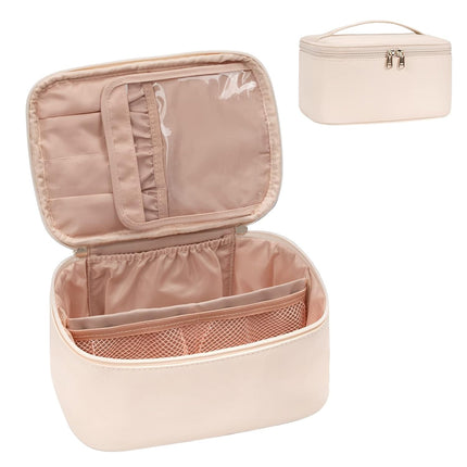 Nora Luxe | Makeup Organizer Bag with Adjustable Dividers | Travel-Friendly Design for On-the-Go Beauty 6