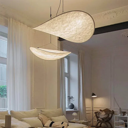 Ceiling Light Fixture, Handmade Fabric Pendant Light, Modern Chandelier for Living Room, Hanging Light with Remote