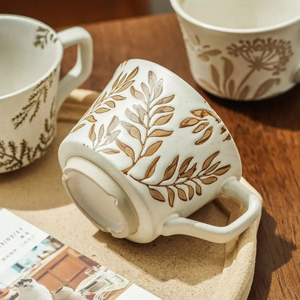 Porcelain Mug with Botanical Design, Ceramic Coffee Cup 11 oz – image 7