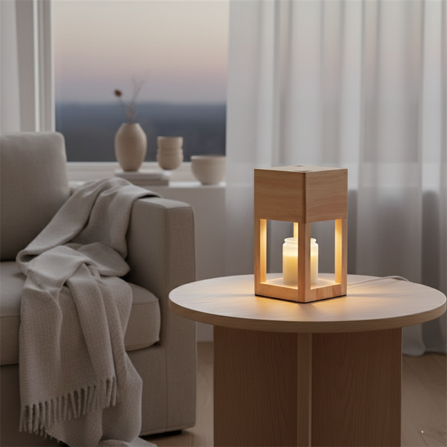 Nordic Elegance | Candle Warmer Lamp with Dimmable Light | Dual-Purpose Design for Cozy Ambiance 1