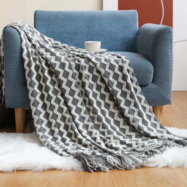 Nordic Elegance | Sofa Blanket with Cozy Knitted Fabric | Minimalist Design for Warmth and Style 1