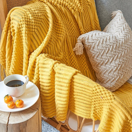 Nordic Elegance | Sofa Blanket with Cozy Knitted Fabric | Minimalist Design for Warmth and Style 24