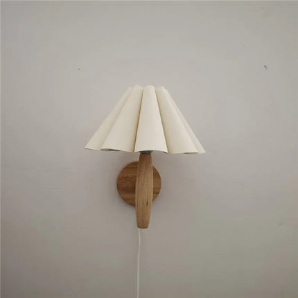 Nordic Elegance | Wooden Wall Sconce with Pleated Shade for Cozy Ambiance 6