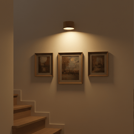 Nordic Glow | Circular LED Wall Lamp with Natural Wood Finish | Versatile Lighting for Modern Spaces 1
