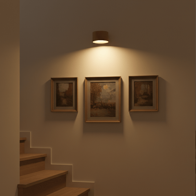 Nordic Glow | Circular LED Wall Lamp with Natural Wood Finish | Versatile Lighting for Modern Spaces 1