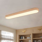 Nordic Glow | Flush Mount Ceiling Light with Wood Accent | Elegant Oval Design for Cozy Ambient Lighting 0