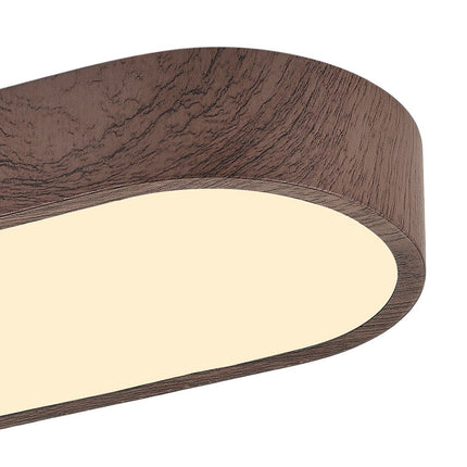 Nordic Glow | Flush Mount Ceiling Light with Wood Accent | Elegant Oval Design for Cozy Ambient Lighting 4
