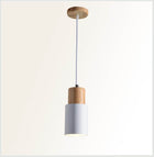 Nordic Macaron | Cylinder Pendant Light with Adjustable Height | Modern Wood & Metal Design for Minimalist Interiors 0
