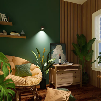 Nordic Minimalist | Wood Cone Wall Sconce with 360° Rotation | Cordless Design for Versatile Lighting 6