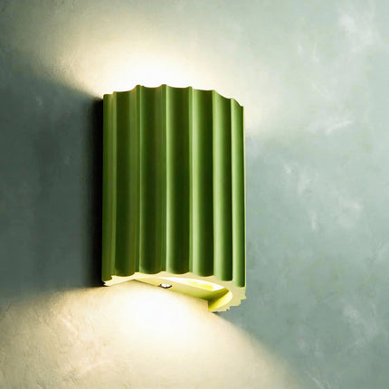 Nordic Pleated Resin Wall Sconce | Modern Ribbed LED Lamp for Soft Ambience 2