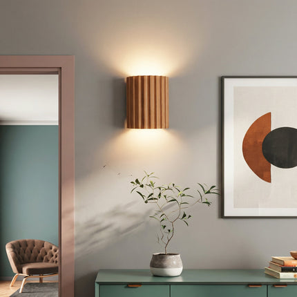 Nordic Pleated Resin Wall Sconce | Modern Ribbed LED Lamp for Soft Ambience 5