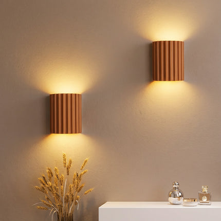 Nordic Pleated Resin Wall Sconce | Modern Ribbed LED Lamp for Soft Ambience 6