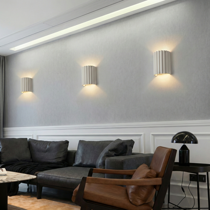 Nordic Pleated Resin Wall Sconce | Modern Ribbed LED Lamp for Soft Ambience 7