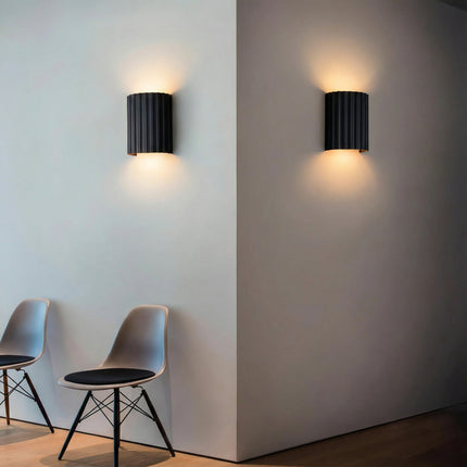 Nordic Pleated Resin Wall Sconce | Modern Ribbed LED Lamp for Soft Ambience 8