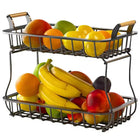 Two Tier Fruit Basket, Fruit Stand with Wood Handles – image 5