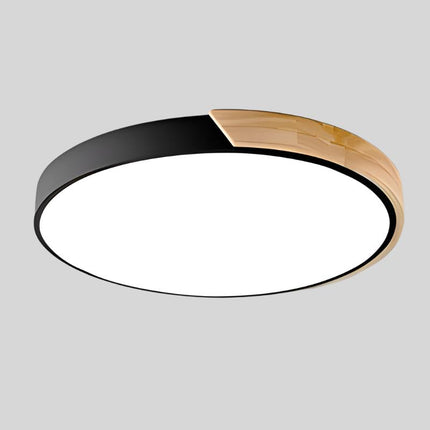 Nordic Wood Flush Mount Ceiling Light with Warm Glow | Elegant LED Design for Cozy Ambiance 0