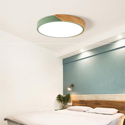 Nordic Wood Flush Mount Ceiling Light with Warm Glow | Elegant LED Design for Cozy Ambiance 5