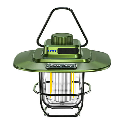 NostalgiaGlow | Retro LED Camping Lantern with Rechargeable Battery | Adjustable Lighting for Cozy Outdoor Ambiance 0
