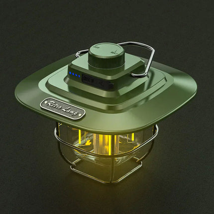 NostalgiaGlow | Retro LED Camping Lantern with Rechargeable Battery | Adjustable Lighting for Cozy Outdoor Ambiance 1