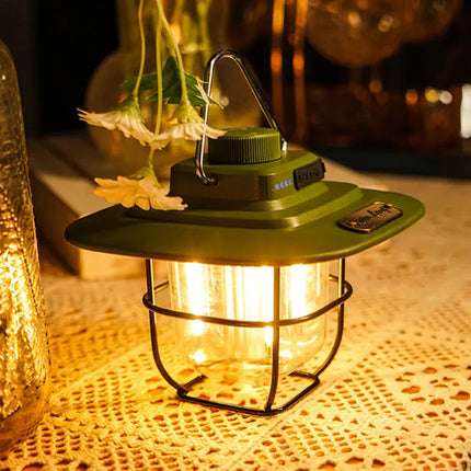 NostalgiaGlow | Retro LED Camping Lantern with Rechargeable Battery | Adjustable Lighting for Cozy Outdoor Ambiance 3