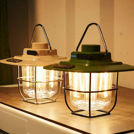 NostalgiaGlow | Retro LED Camping Lantern with Rechargeable Battery | Adjustable Lighting for Cozy Outdoor Ambiance 4