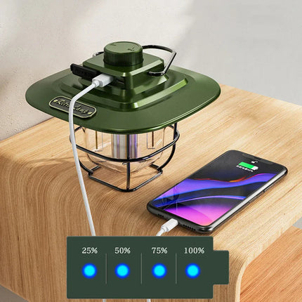 NostalgiaGlow | Retro LED Camping Lantern with Rechargeable Battery | Adjustable Lighting for Cozy Outdoor Ambiance 5
