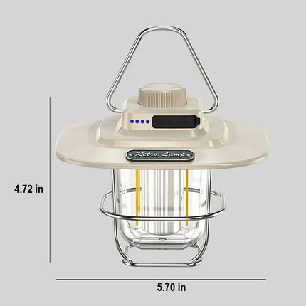 NostalgiaGlow | Retro LED Camping Lantern with Rechargeable Battery | Adjustable Lighting for Cozy Outdoor Ambiance 8