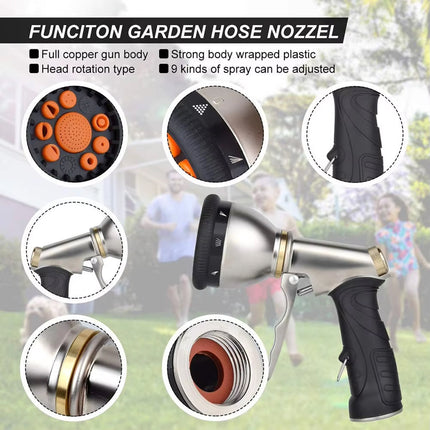 NozzleJet | High Pressure Hose Nozzle with 9 Spray Patterns | Ergonomic Design for Effortless Watering 3