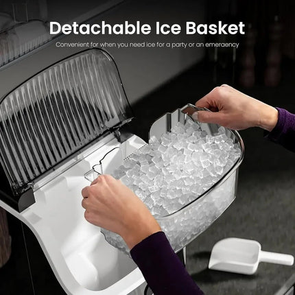 Nugget Ice Maker | Portable Countertop Ice Machine with Self-Cleaning Function | Compact Design for Quick Ice Production 4