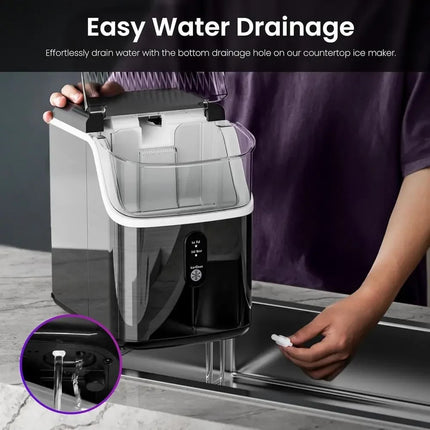 Nugget Ice Maker | Portable Countertop Ice Machine with Self-Cleaning Function | Compact Design for Quick Ice Production 5
