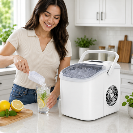 Nugget Ice Maker | Portable Countertop Ice Machine with Self-Cleaning Function | Efficient Ice Production for Home and Office 2