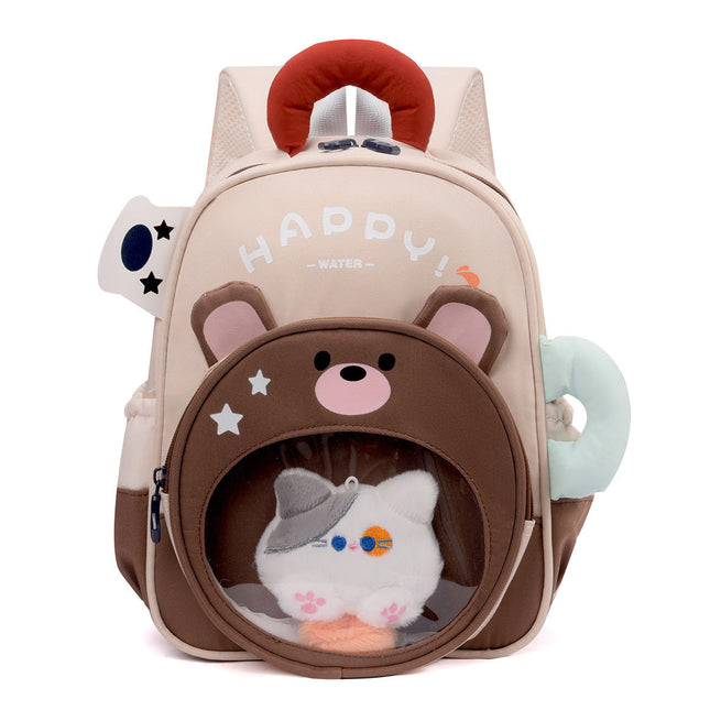 Kids Backpack with Plush Kitty, Cute Backpack with Bear Design, Water Resistant Backpack for Kids and Adults – image 10