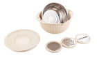 4-in-1 Multifunctional Colander Set with Rotatable Design | Three Interchangeable Blades for Easy Food Preparation