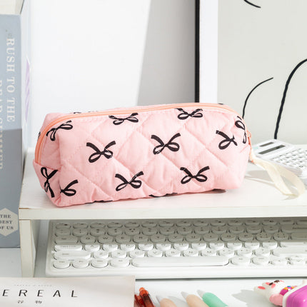 Cute Pencil Case with Large Capacity, Quilted Zip Pencil Pouch with Scissors Print – image 6