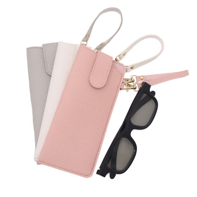 Glasses Cases, Leather Eyeglass Case with Snap Button