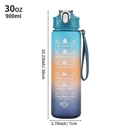 Motivational Water Bottle with Time Markers, Leak Proof Plastic Water Bottle – image 7