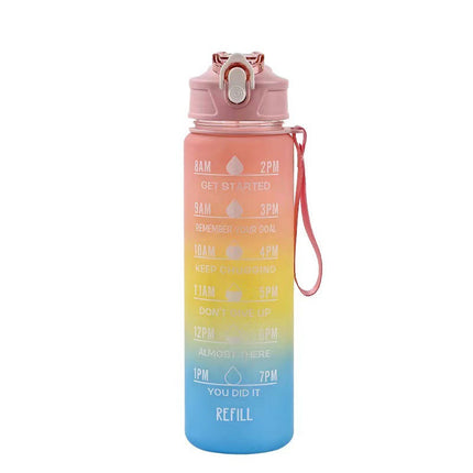 Motivational Water Bottle with Time Markers, BPA Free Reusable Water Bottle with Handle – image 6