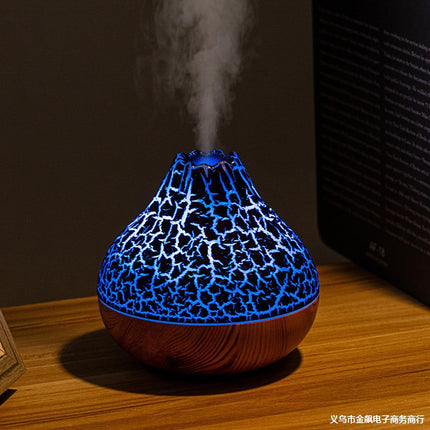 Compact Cool Mist Humidifier with Wood Grain Finish & Adjustable Output | Quiet Aromatherapy for Small Spaces