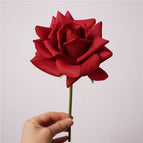 Textured Corner Rose Short Stem - Red