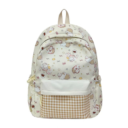 School Backpacks with Cat Design, Water Resistant Laptop Backpack with Side Pockets