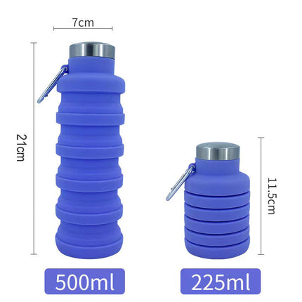 Reusable Water Bottles BPA Free, Foldable Silicone Water Bottle with Carabiner for Travel – image 12