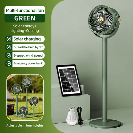 Outdoor Fan, Solar Powered Fan with Light and Power Bank – image 7