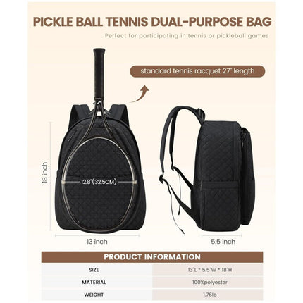 Tennis Backpack with Insulated Pockets, Tennis Bag for Rackets and Balls