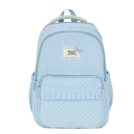 Laptop Backpack for Work and School, Polka Dot Backpack with Ruffles