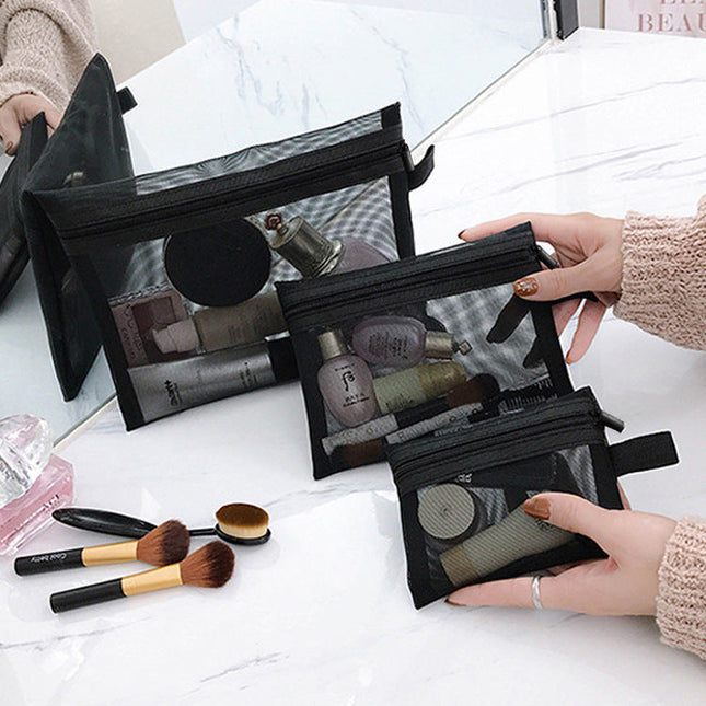 Makeup Bag, Mesh Zipper Pouches in Various Sizes