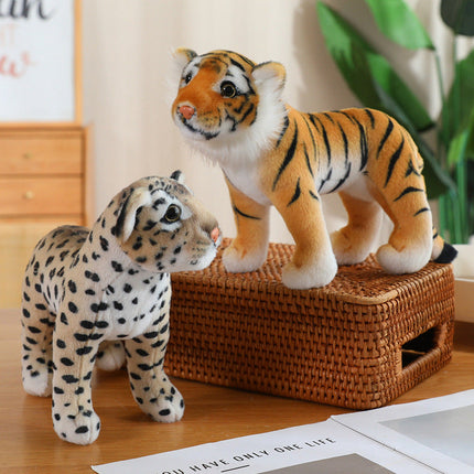 Big Cat Plush Toy, Lion Stuffed Animal, Realistic Tiger Plush, Standing Faux Fur Stuffed Cat for Kids and Animal Lovers