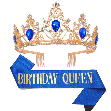 Princess Crown for Girls, Metal Crown with Sparkling Crystals for Kids Party