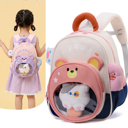 Kids Backpack with Plush Kitty, Water Resistant Backpack for Kids and Adults