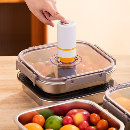 Stainless Steel Vacuum-Sealed Food Container Set (1800ML + 3000ML) | Modern Freshness Solution for Extended Food Storage