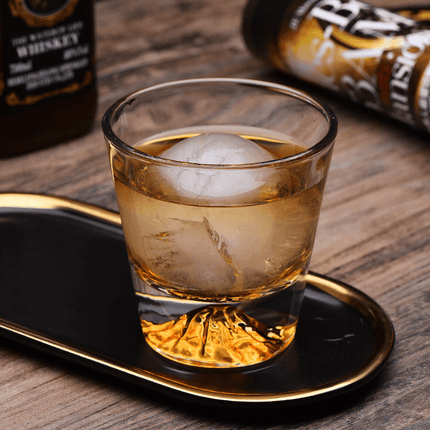 Japanese Whisky Glass Set in Wooden Box, Edo Kiriko Rocks Glass with Mount Fuji Design – image 4